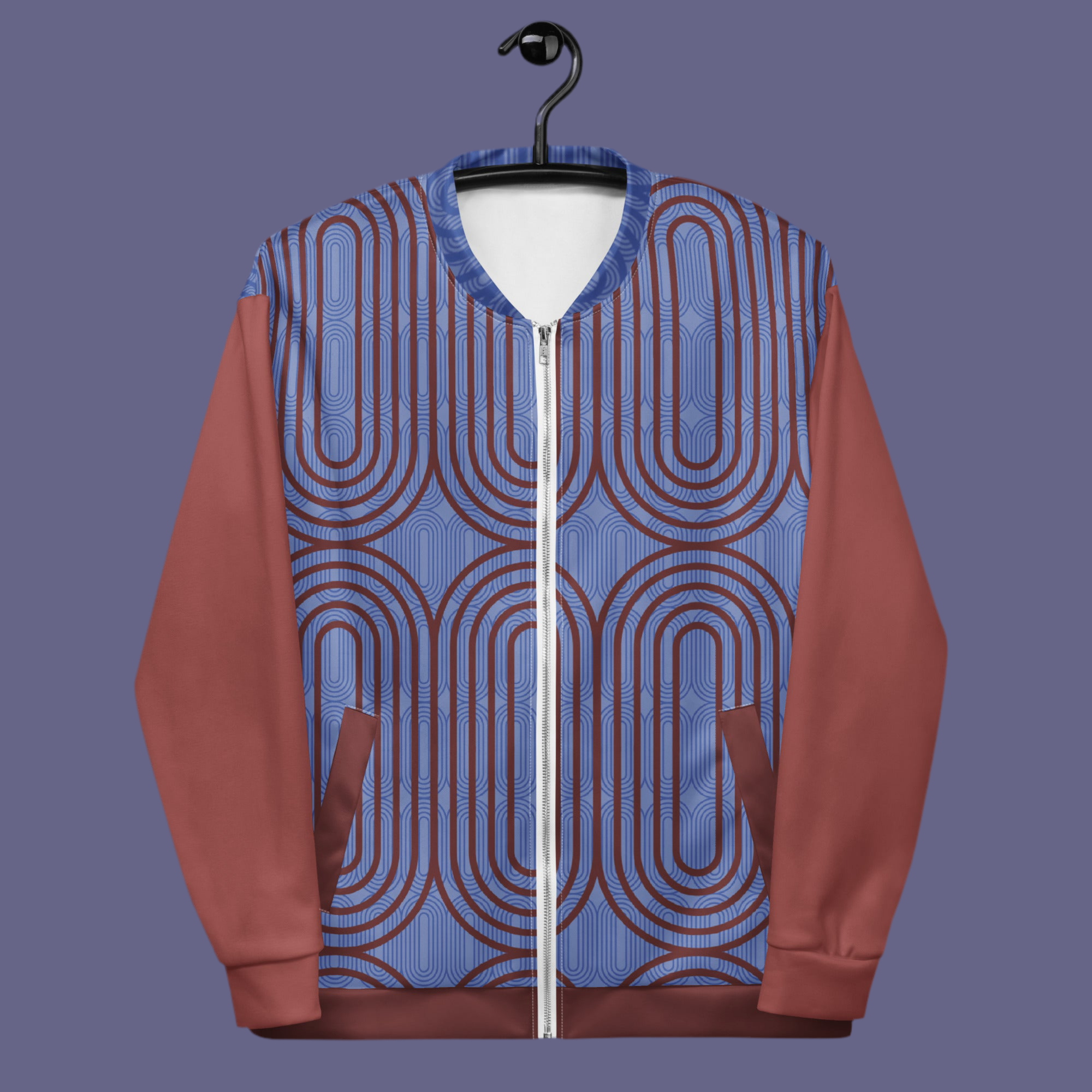 Vault Exclusive: Blue & Maroon Luxe Bomber Jacket