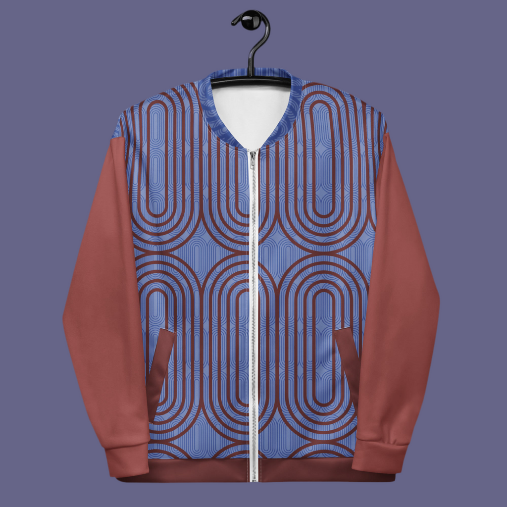 Vault Exclusive: Blue & Maroon Luxe Bomber Jacket